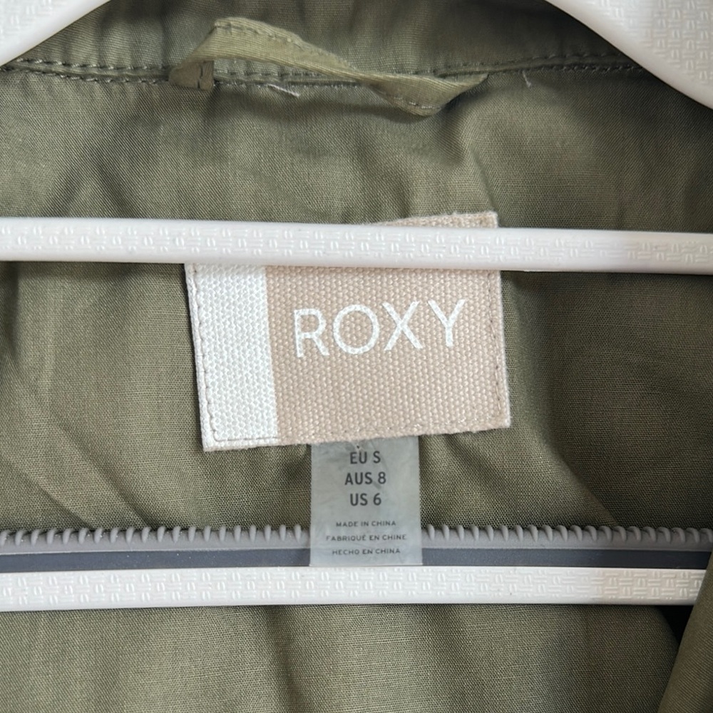 NWOT Roxy Lightening Strike Military Jacket Olive Green Women's Size 6 Medium - Picture 3 of 10